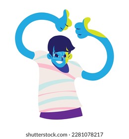 young making ok hands icon isolated