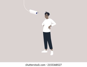 A young male African character staring at the CCTV camera, Spying technologies, modern surveillance techniques 