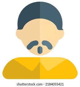 Young male avatar with short haircut wearing and french beard