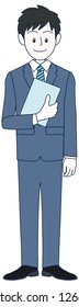 Young male businessman with file
