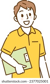 Young male caregiver wearing a polo shirt