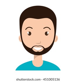Young male cartoon profile, vector illustration graphic design.
