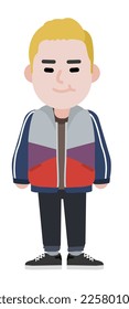Young male cartoon in tracksuit