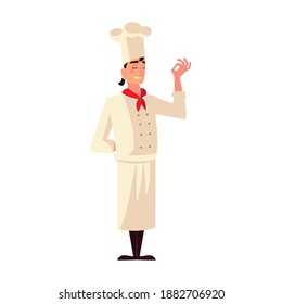 young male chef worker occupation restaurant vector illustration