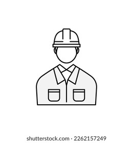 Young male construction worker, engineer or manager illustration.