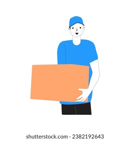 Young male courier Fast service