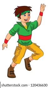 Bailarín masculino joven, ilustración vectorial
