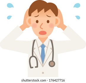 Young male doctor posing