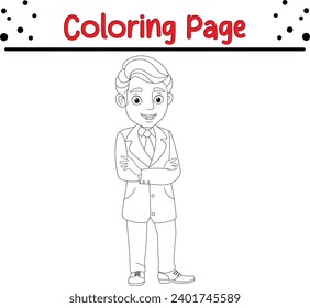  young male doctor standing coloring page