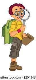 Young Male Explorer, vector illustration