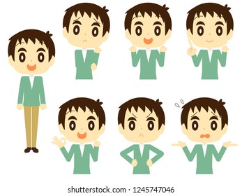 Young male expression set