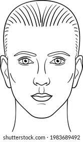 Young male face vector illustration