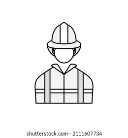A young male firefighter illustration.