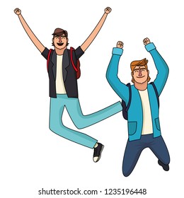 Young male friends