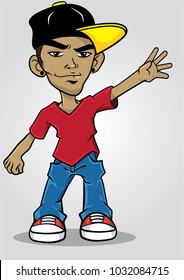 Young Male Hip Hop Character Mascot