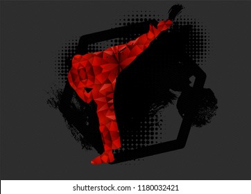 Young male karate warrior. Healthy lifestyle.