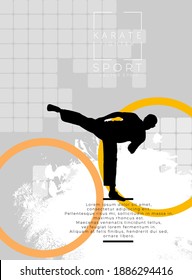 Young male karate warrior.Martial arts. Vector