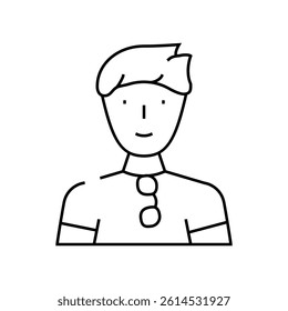 young male line icon vector. young male sign. isolated contour symbol black illustration