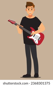 young male musician with guitar