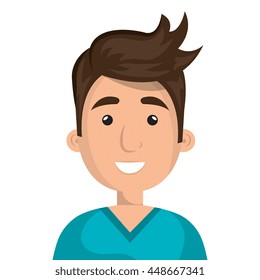 Young male profile cartoon, isolated icon vector illustration graphic.