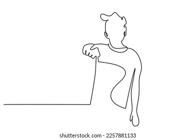 young male show forefinger front choose