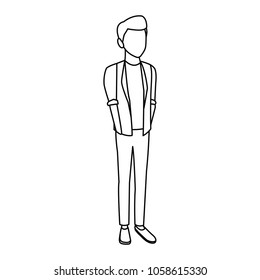 Young male student cartoon