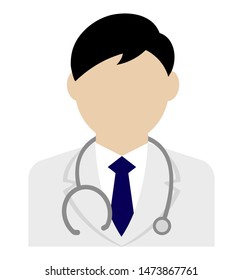 Young male worker avatar flat illustration (upper body) / doctor