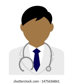 Young male worker avatar flat illustration (upper body) / doctor