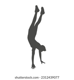 Young male workout. Sport man doing fitness exercise. Young man silhouette
