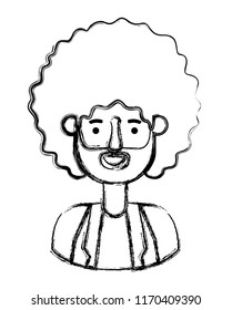 young man with afro avatar character