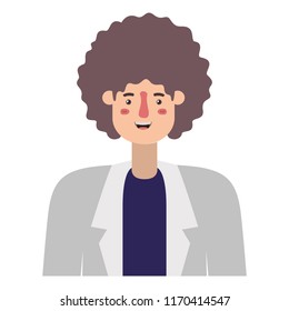 young man with afro avatar character