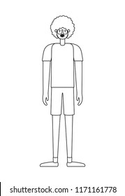young man with afro avatar character