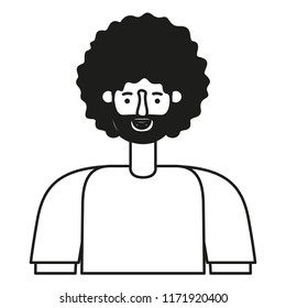 young man with afro avatar character