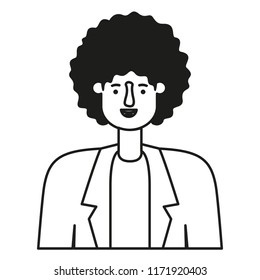 young man with afro avatar character
