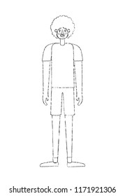 young man with afro avatar character