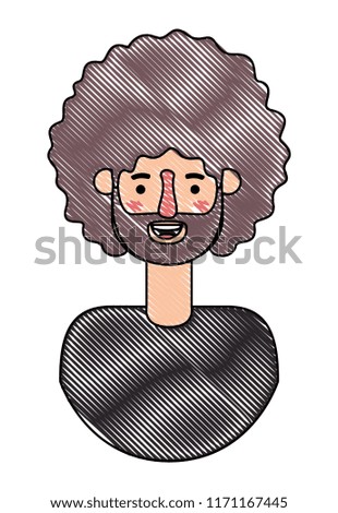 young man with afro avatar character