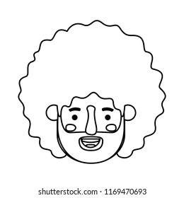 young man with afro head avatar character