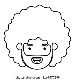 young man with afro head avatar character
