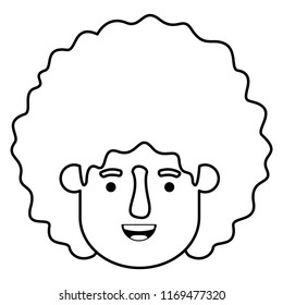 young man with afro head avatar character
