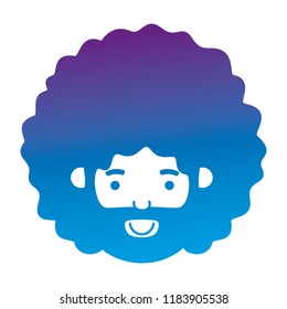 young man with afro head avatar character