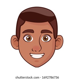 diseño de ilustración vectorial de personaje avatar de cabeza de joven
