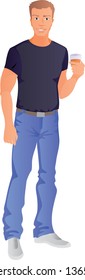 Young man from age-related set