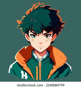 young man anime style character vector illustration design. Manga Anime Boy Black Hair Faces Cartoon . face young man anime style character vector illustration design. Boy anime male manga cartoon