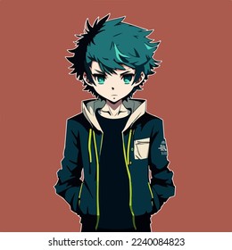 young man anime style character vector illustration design. Manga Anime Boy Black Hair Faces Cartoon . face young man anime style character vector illustration design. Boy anime male manga cartoon