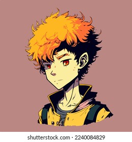 young man anime style character vector illustration design. Manga Anime Boy Black Hair Faces Cartoon . face young man anime style character vector illustration design. Boy anime male manga cartoon