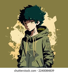 young man anime style character vector illustration design. Manga Anime Boy Black Hair Faces Cartoon . face young man anime style character vector illustration design. Boy anime male manga cartoon