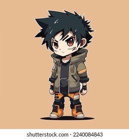 young man anime style character vector illustration design. Manga Anime Boy Black Hair Faces Cartoon . face young man anime style character vector illustration design. Boy anime male manga cartoon