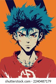 young man anime style character vector illustration design. Manga Anime Boy Black Hair Faces Cartoon . face young man anime style character vector illustration design. Boy anime male manga cartoon