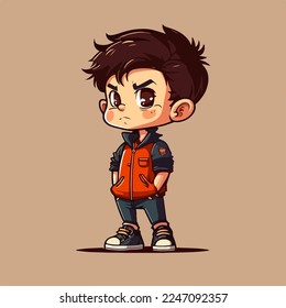 young man anime style character vector illustration design.