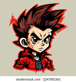 young man anime style character vector illustration design.